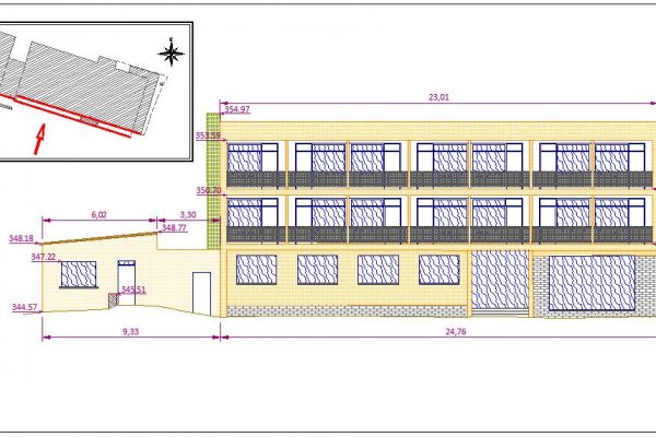 Plan d'une façade